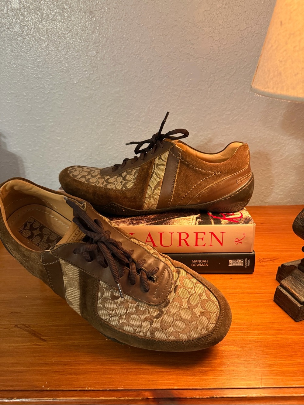Coach Men's Signature Canvas & Suede Sneakers in Brown
